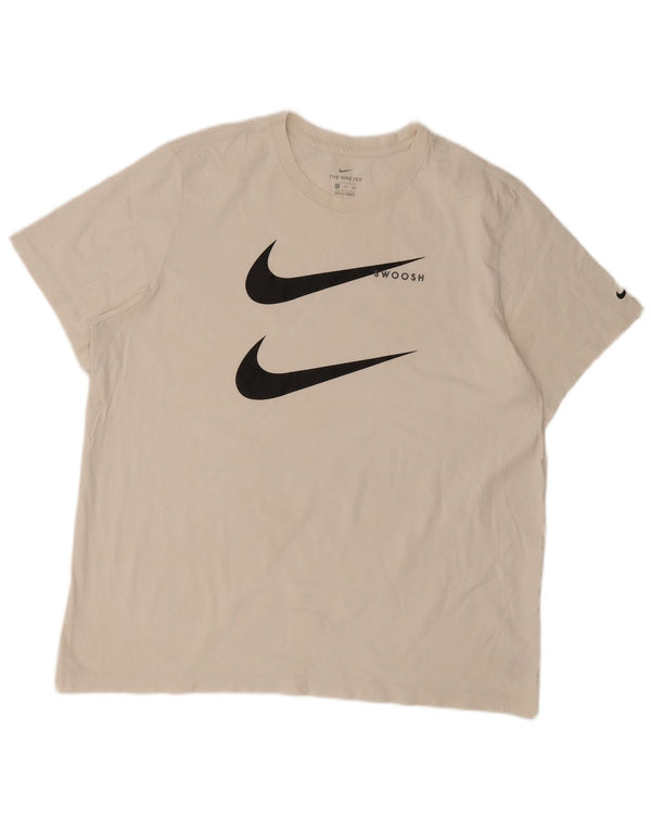 Nike T-shirt graphique Swoosh pour homme en coton blanc 2XL