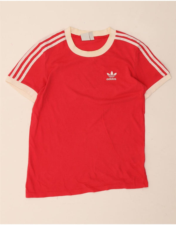 Adidas T-Shirt Femme Top UK 10 Petit Rouge Coton