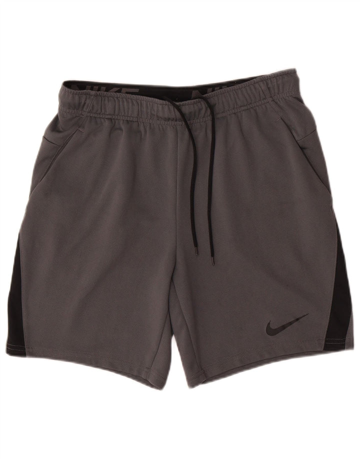 Nike Short de sport Dri Fit pour homme en polyester color block gris moyen
