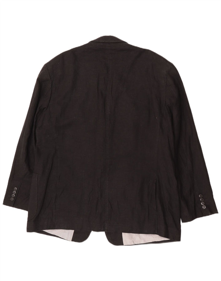 Marks & Spencer Veste blazer à 2 boutons pour homme UK 48 2XL Lin noir