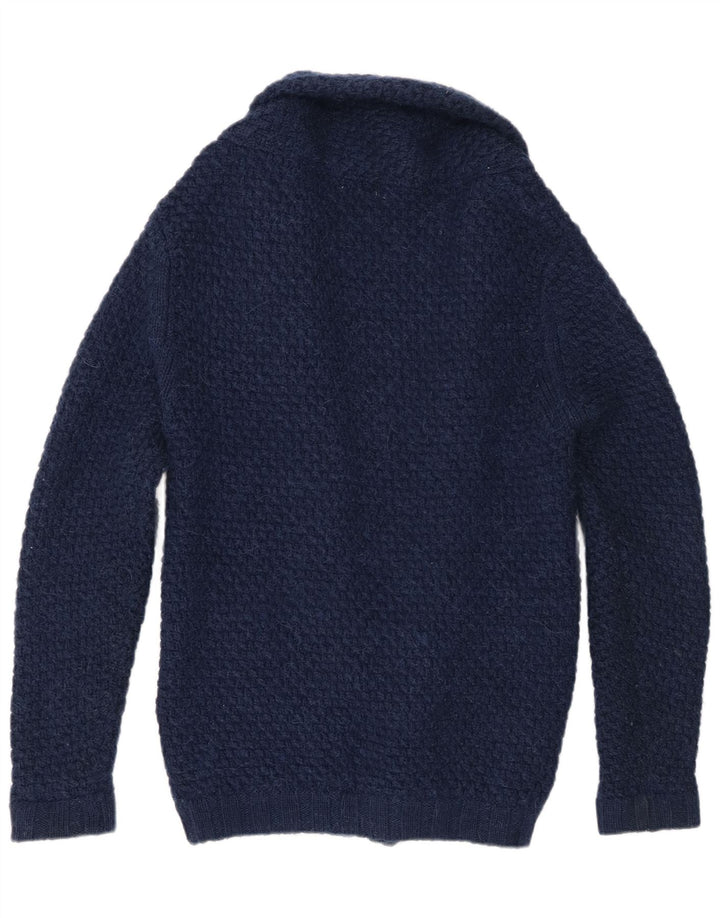 Pull Cardigan Zara Homme Bleu Marine Moyen