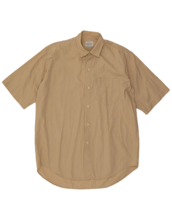 Benetton Chemise À Manches Courtes Homme Large Beige