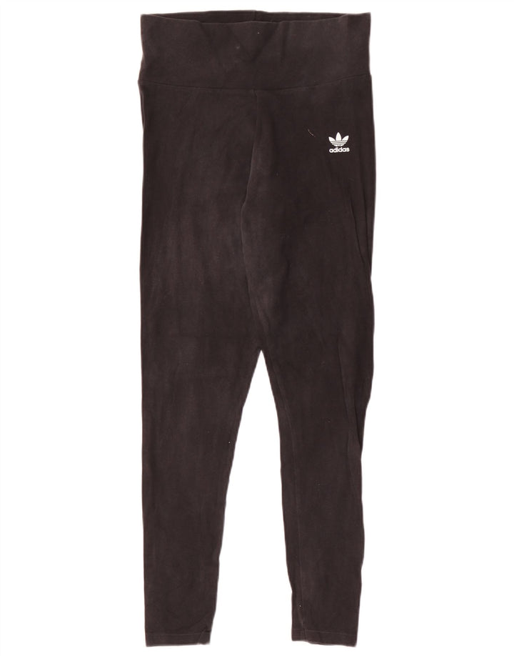 ADIDAS Leggings Femme UK 12 Moyen Noir