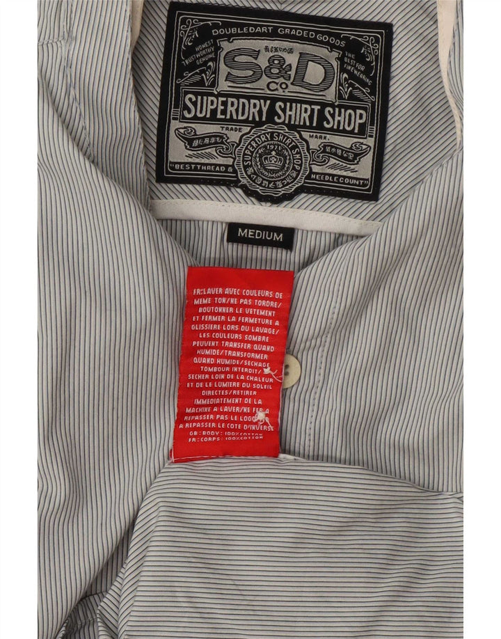 Superdry Chemise Homme Gris Moyen Pinstripe Cotton