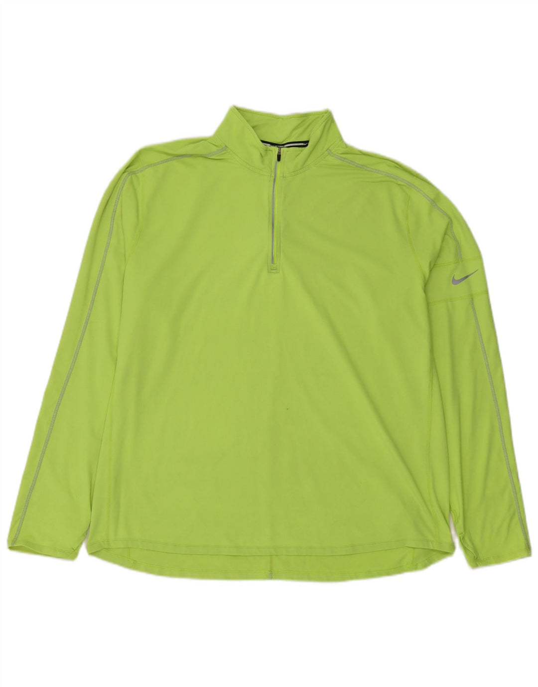 Nike Hommes Dri Fit Zip Neck Pull Survêtement Top 2XL Vert Polyester