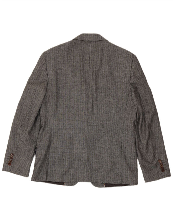 Paul Smith Veste blazer à 2 boutons pour homme UK 40 Grande laine à fines rayures grises