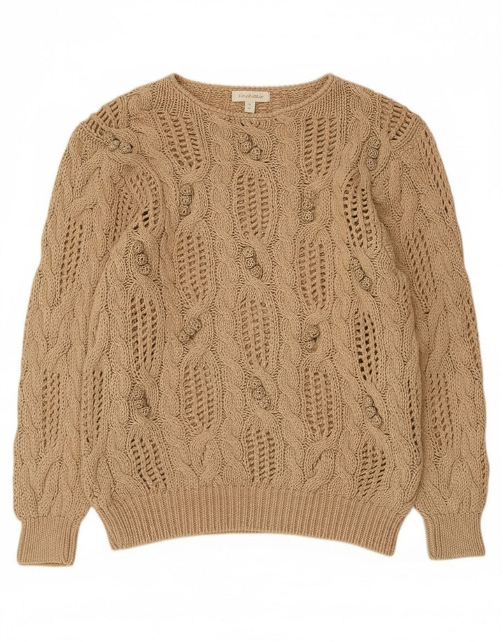 Madeleine Pull transparent à col bateau pour femme EU 40/42 Beige moyen