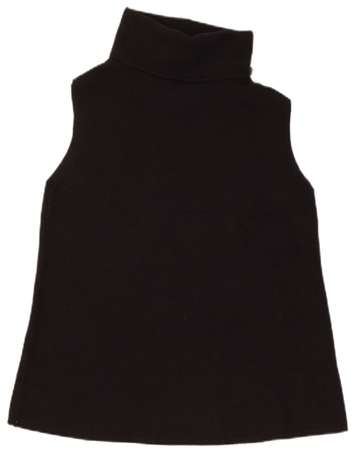 Zara Womens Vest Débardeur UK 12 Moyen Noir Coton