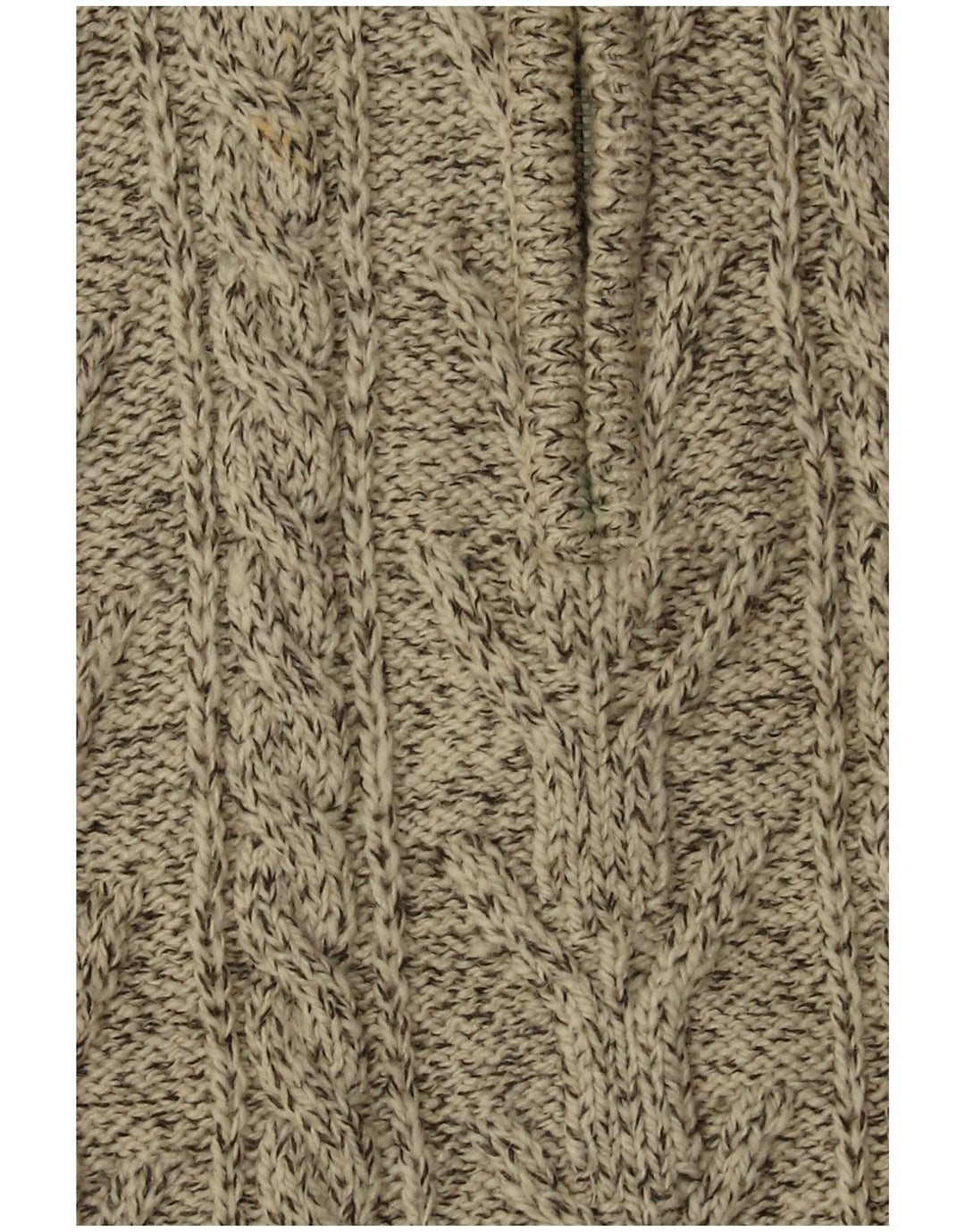 SUPERDRY Pull Col Zippé Homme XL Acrylique Moucheté Beige