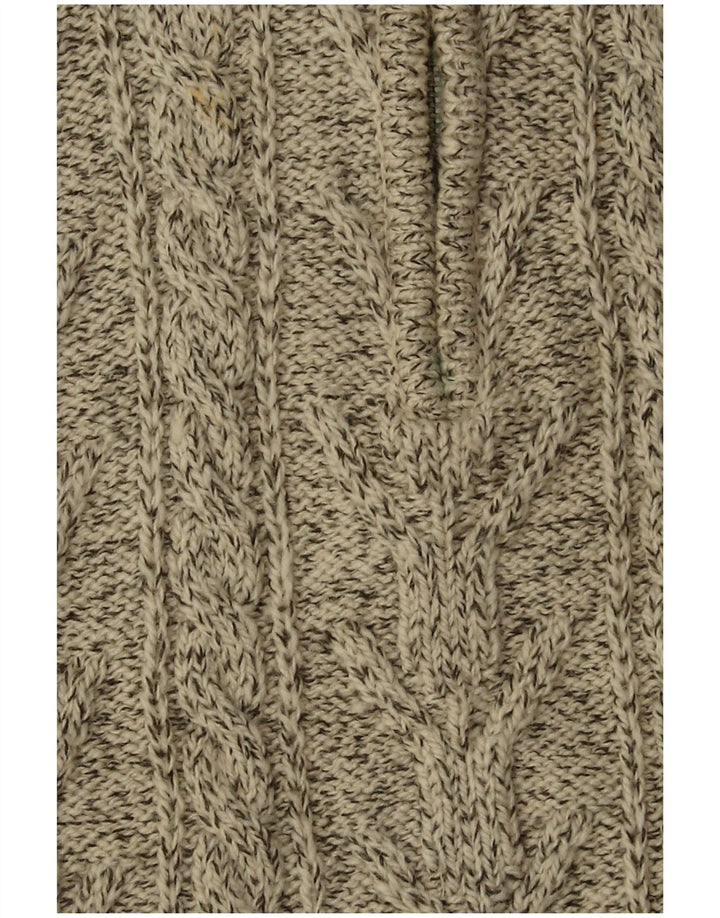 SUPERDRY Pull Col Zippé Homme XL Acrylique Moucheté Beige