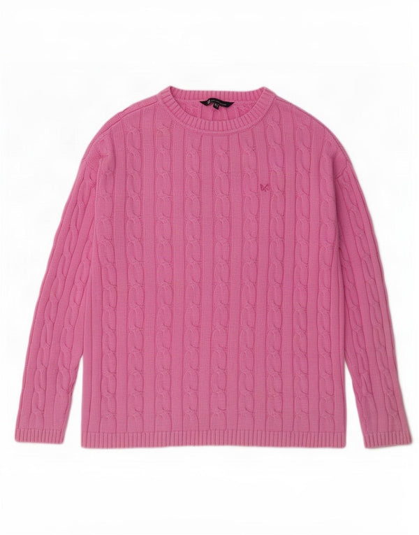 Crew Clothing Pull col bateau pour femme UK 14 Grand coton rose