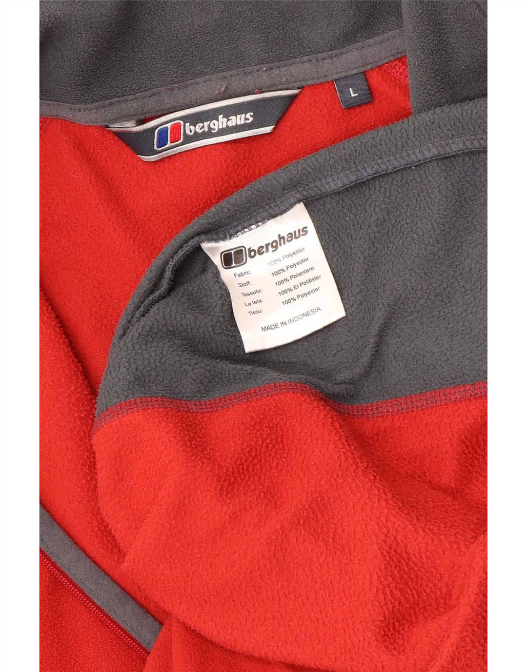 Berghaus Pull polaire à col zippé pour homme Large Rouge Colorblock Polyester