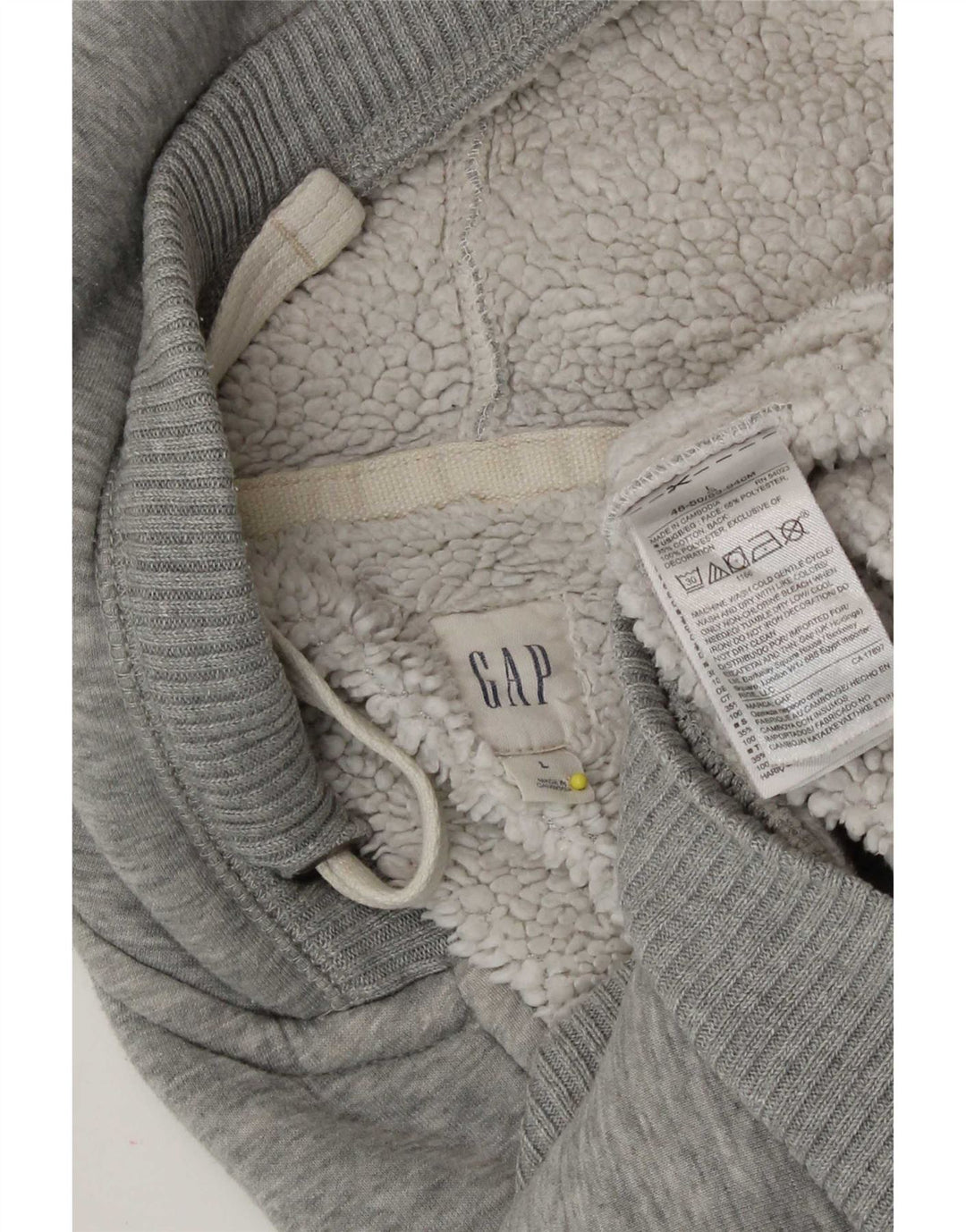 Gap Pull à capuche zippé graphique pour hommes, grand coton gris
