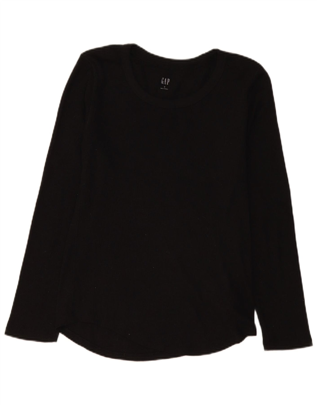 Gap Haut Femme Manches Longues UK 12 Moyen Noir Coton
