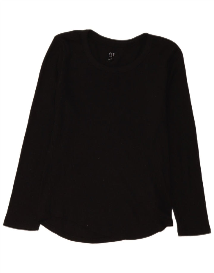 Gap Haut Femme Manches Longues UK 12 Moyen Noir Coton