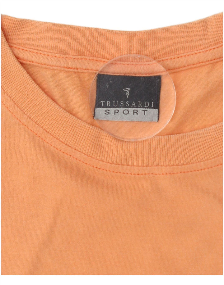TRUSSARDI T-Shirt Top Orange Colorblock Homme