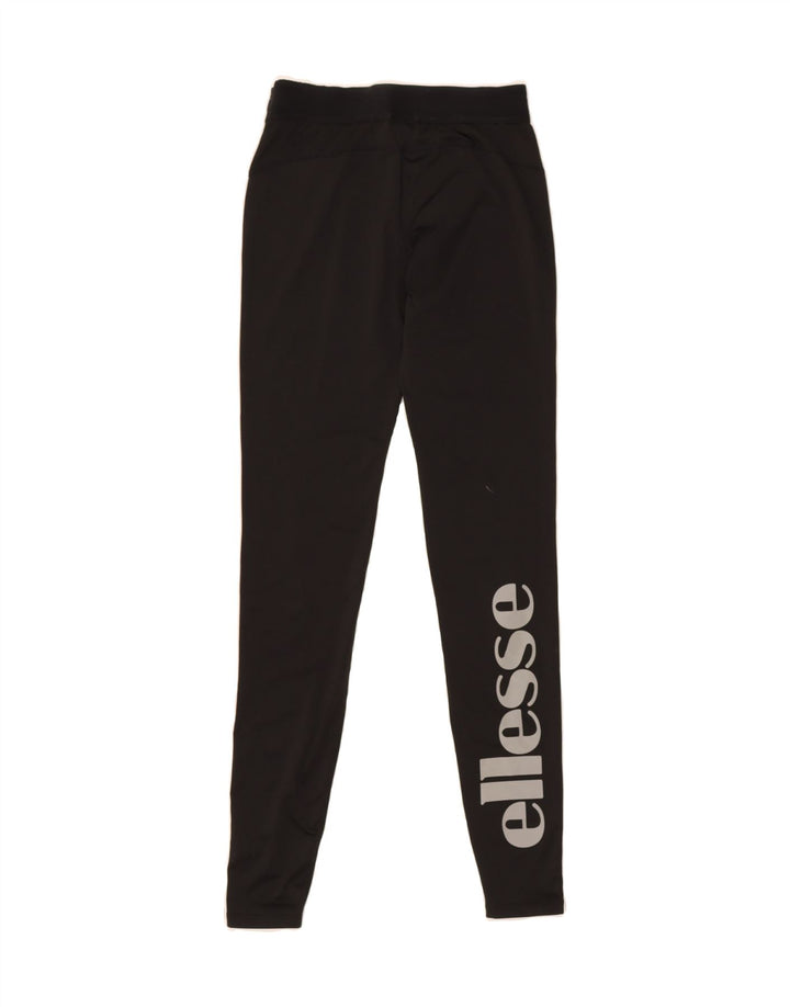 ELLESSE Womens Graphic Leggings UK 8 Small  Black Polyester Vintage Ellesse and Second-Hand Ellesse from Messina Hembry 