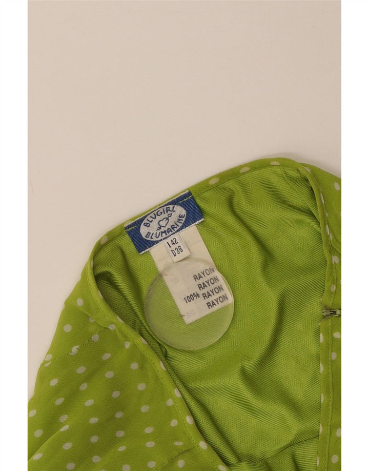 Blugirl Blumarine Jupe trapèze pour femme IT 42 Medium W28 Vert à pois