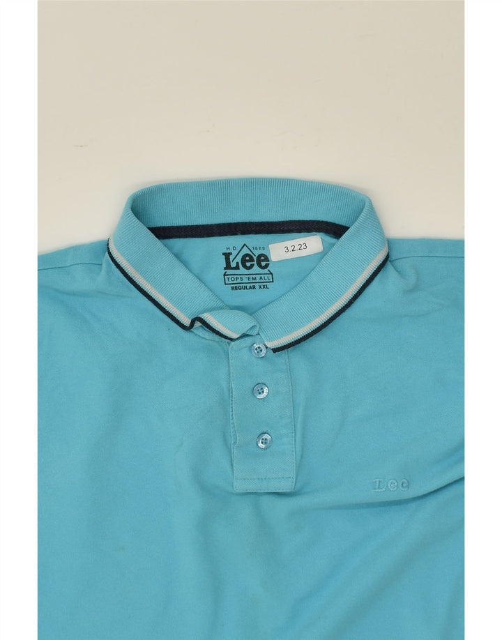 LEE Boys Polo Shirt 14-15 Years 2XL Blue Cotton | Vintage Lee | Thrift | Second-Hand Lee | Used Clothing | Messina Hembry 