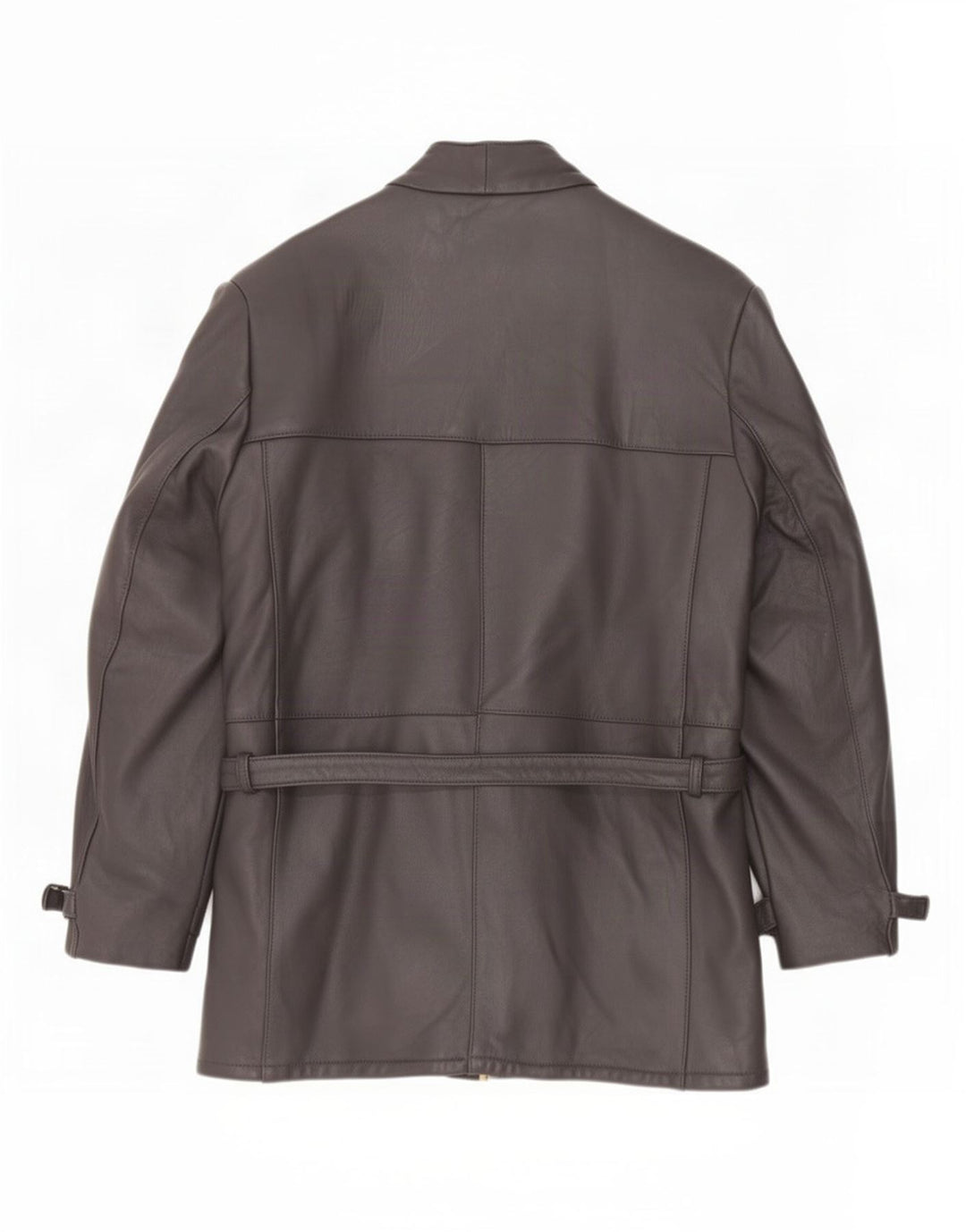 manteau en cuir femme vintage UK 12 Gris moyen