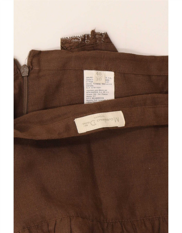 Massimo Dutti Jupe à volants W30 en lin marron moyen pour femme