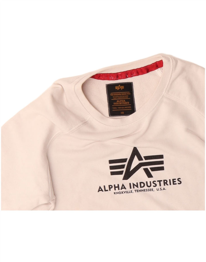 ALPHA INDUSTRIES Sweat-Shirt Graphique Homme XS Blanc