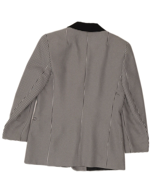 Canda Veste Blazer 3 Boutons pour Femme UK 10 Petit Pied-de-Poule Noir Polyester