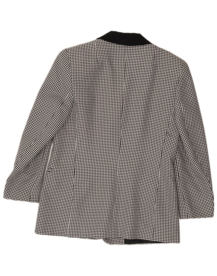 Canda Veste Blazer 3 Boutons pour Femme UK 10 Petit Pied-de-Poule Noir Polyester