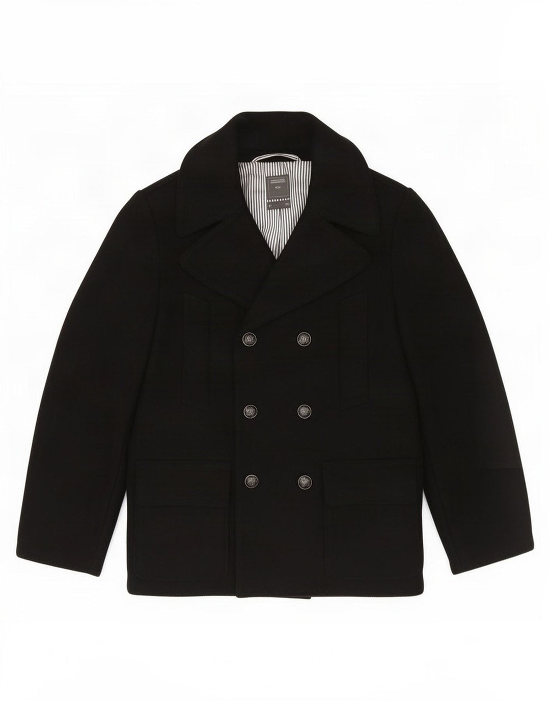 Gap Manteau Double Boutonnage Femme UK 14 Laine Bleu Marine Moyen