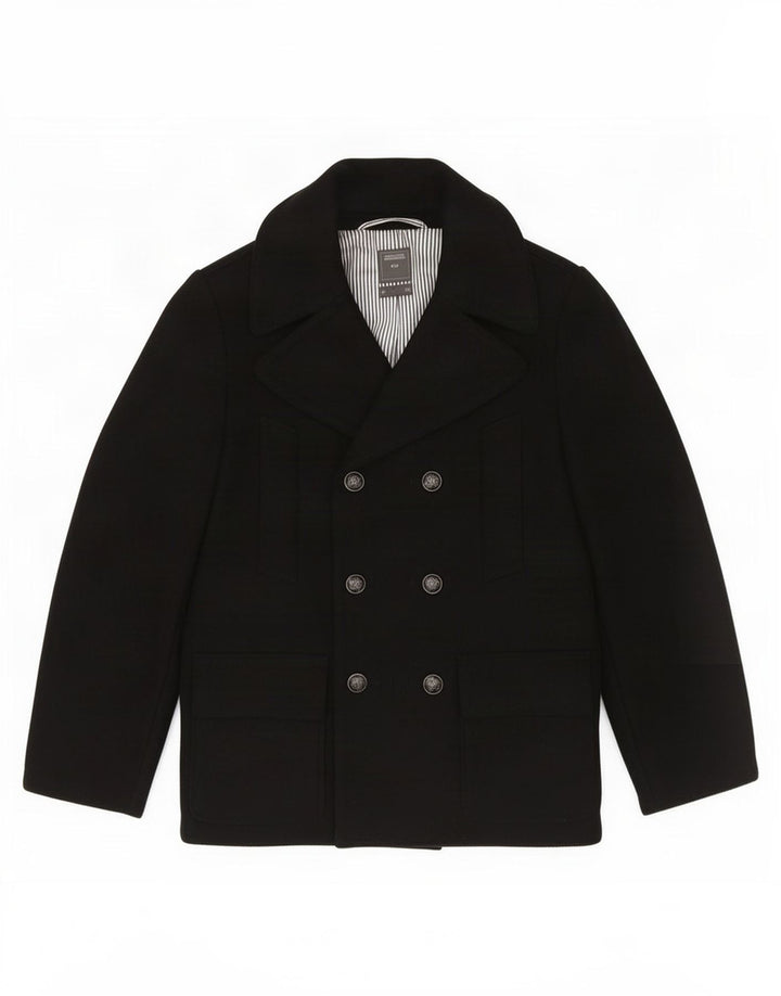 Gap Manteau Double Boutonnage Femme UK 14 Laine Bleu Marine Moyen