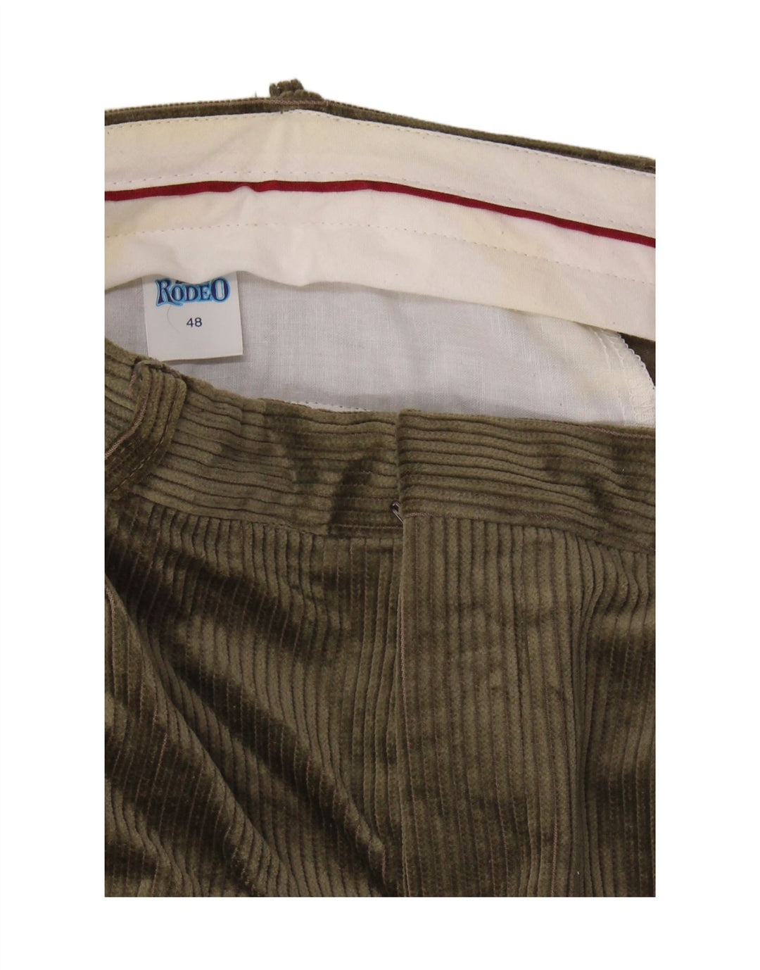 RODEO Mens Pegged Capri Corduroy Trousers IT 48 Medium W32 L19 Khaki