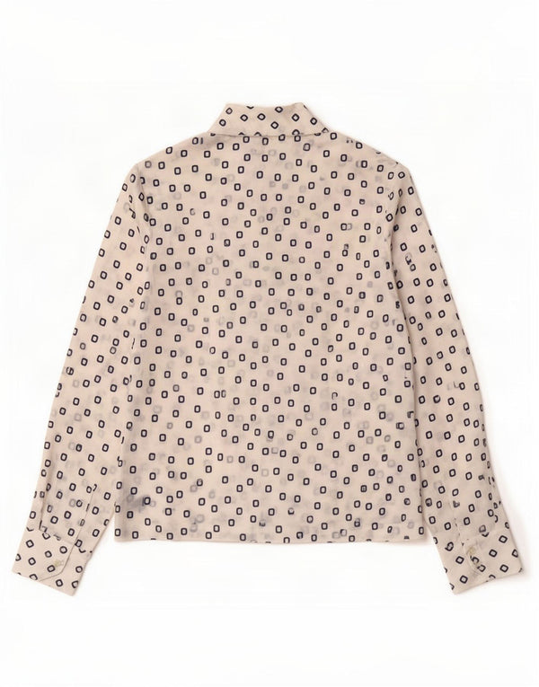 Chemise Femme Vintage IT 48 XL Blanc Géométrique