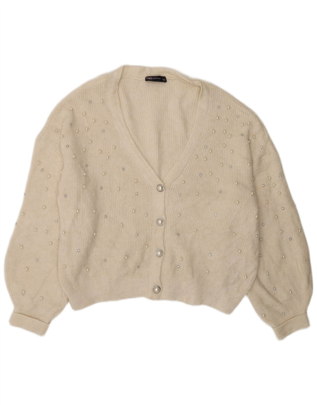 Marks & Spencer Pull cardigan surdimensionné pour femme UK 16 Large Blanc cassé