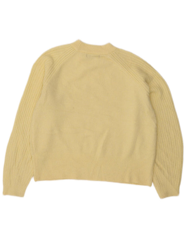 Marks & Spencer Pull à col rond pour femme UK 14 Acrylique jaune moyen