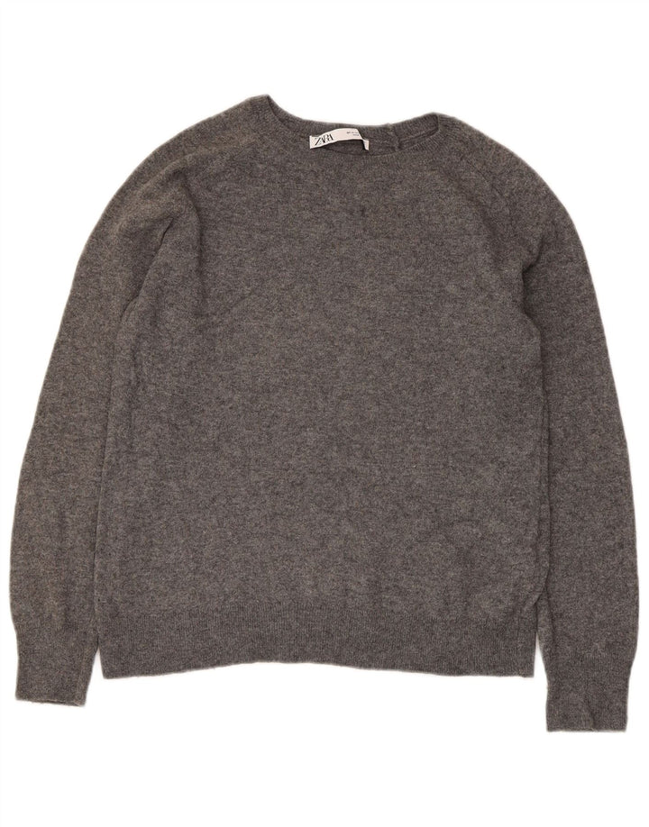 ZARA Pull col bateau pour femme UK 14 Gris moyen