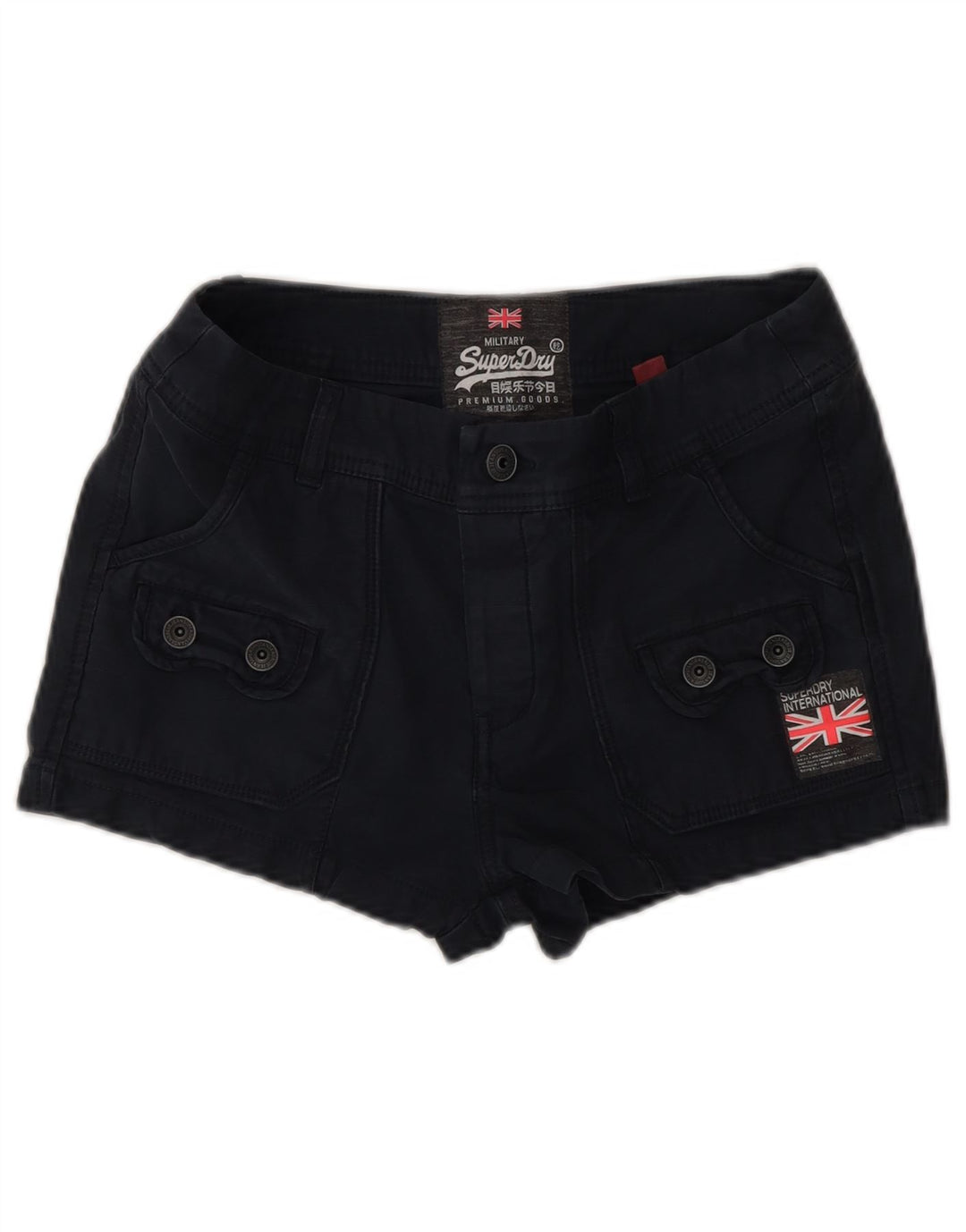 Superdry Short Cargo XS W28 Femme Noir Coton