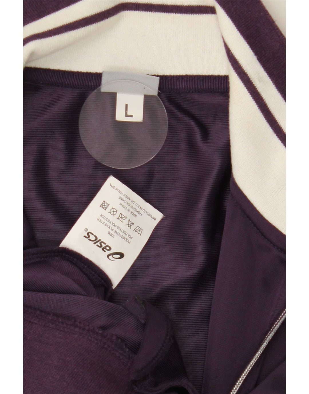 Asics Veste de survêtement pour femme UK 14 Large Violet Colourblock Polyester