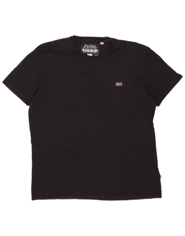 Napapijri T-Shirt Graphique Homme Top 2XL Noir Coton