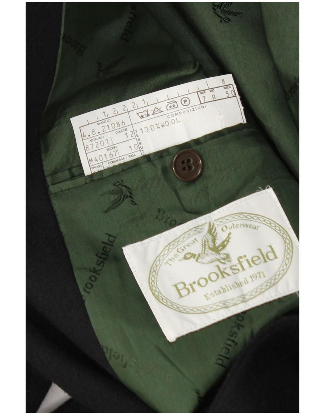 Brooksfield Veste Blazer 2 Boutons Homme IT 50 Grande Laine Bleu Marine