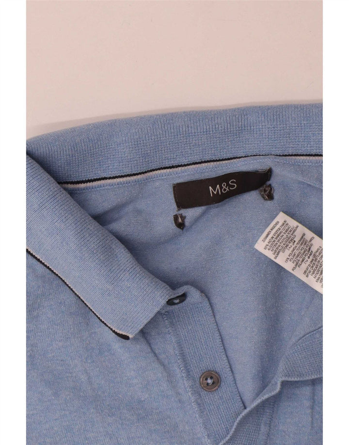 Marks & Spencer Polo Homme Bleu Moyen Coton