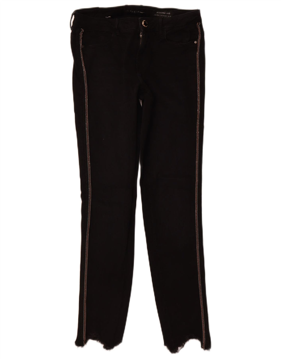 GUESS Jean skinny taille moyenne pour femme W28 L28 en coton noir