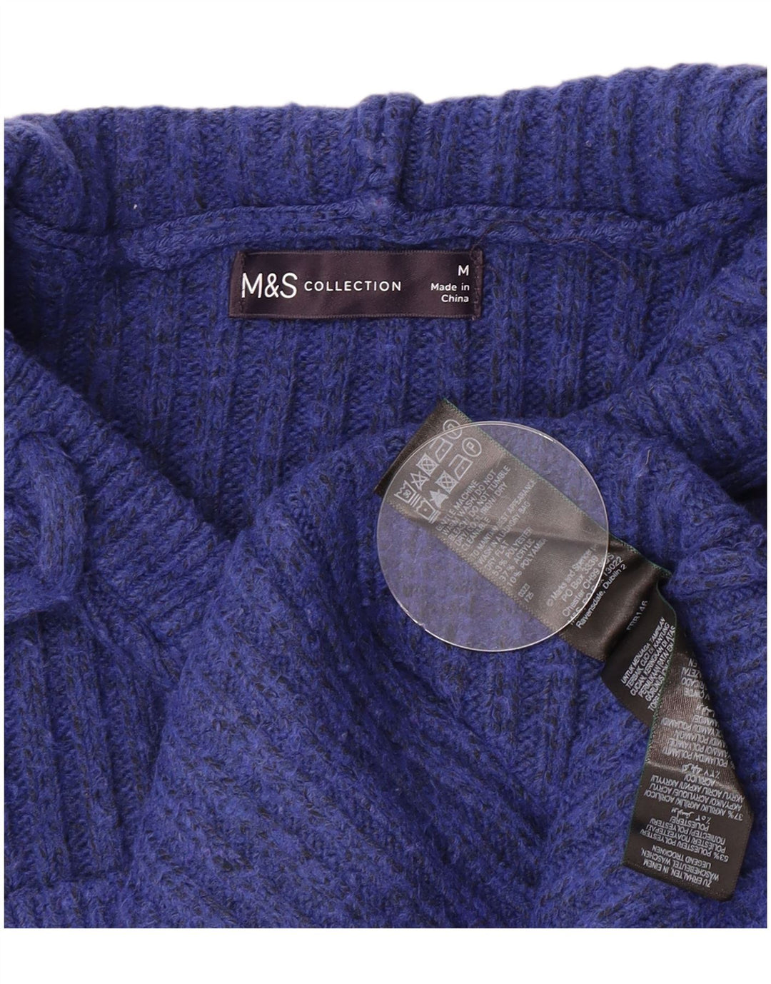 Marks & Spencer Pull à capuche pour femme UK 14 Bleu moyen moucheté
