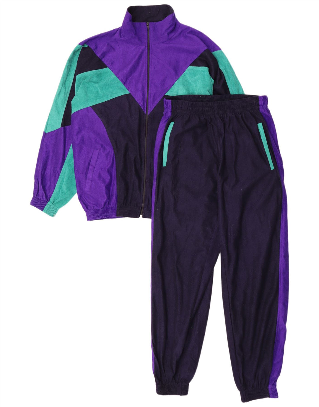vintage Mens Full Survêtement Grand Multicolore Colourblock