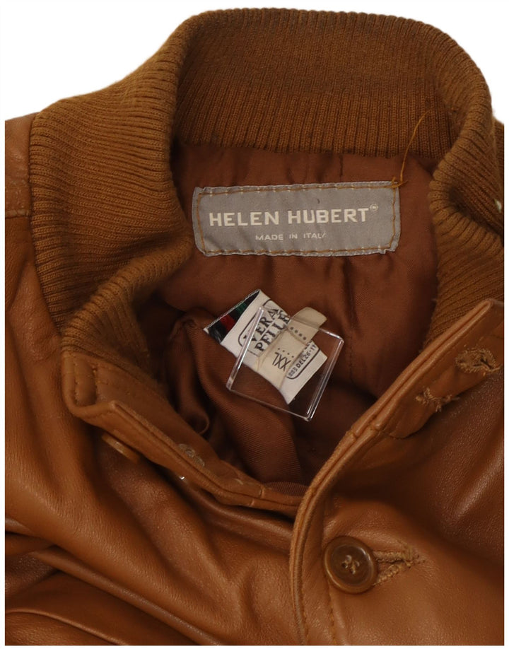 Helen Hubert Veste en cuir pour homme UK 44 2XL Cuir marron