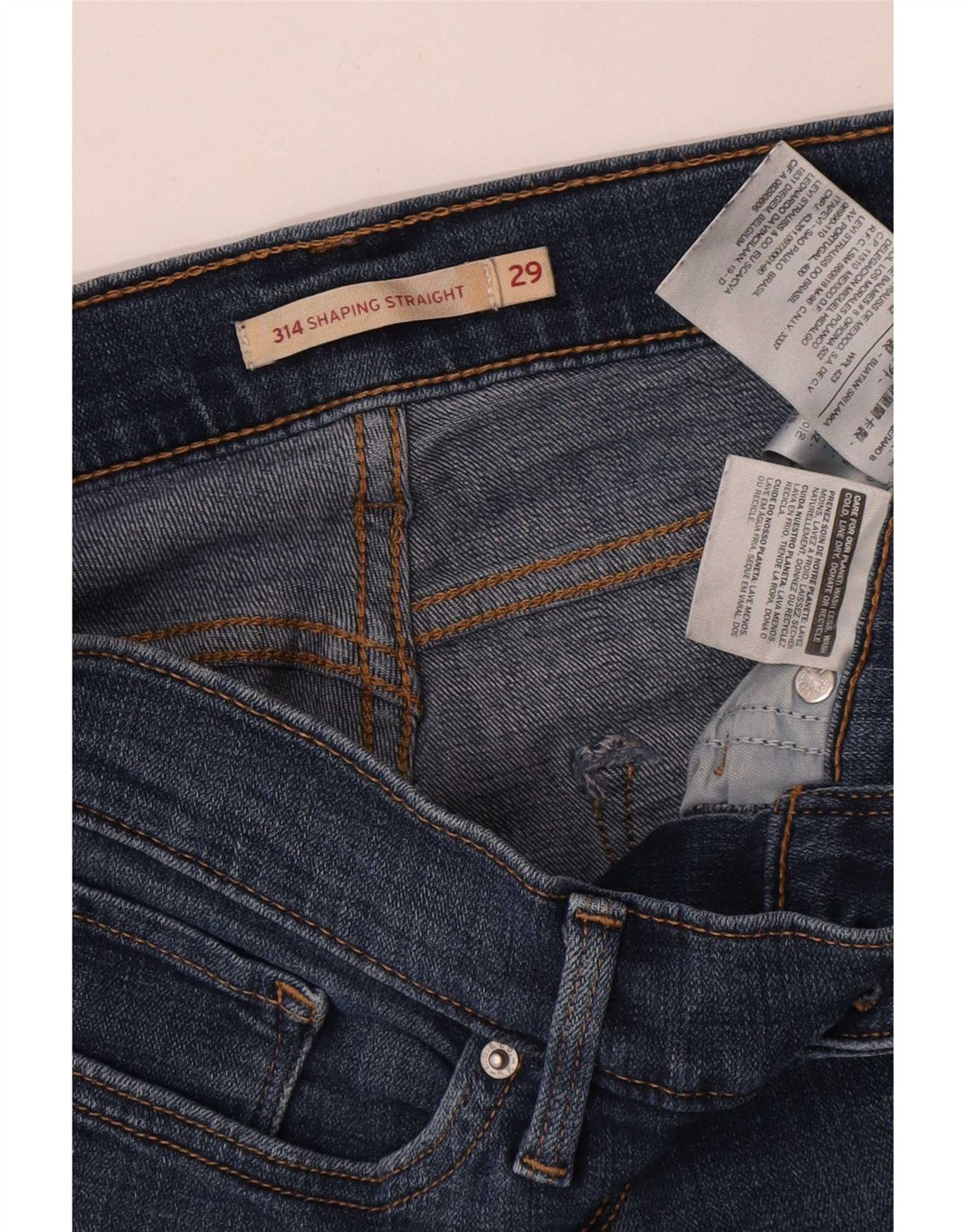 Levi's Jean 314 Shaping Straight Femme Bleu W29 L30 Coton