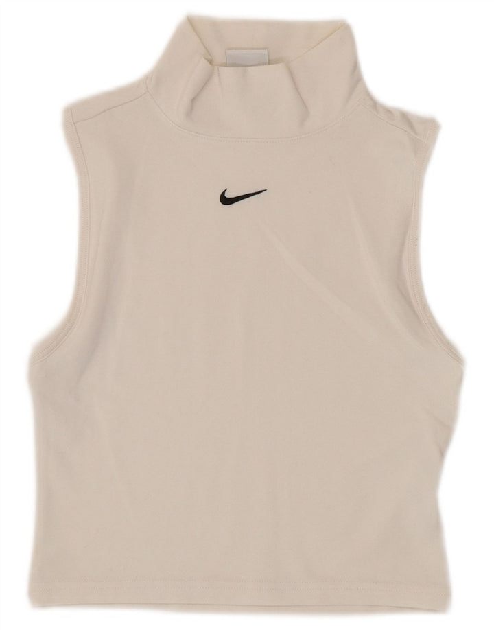 Nike Débardeur court pour femme UK 4 XS Blanc