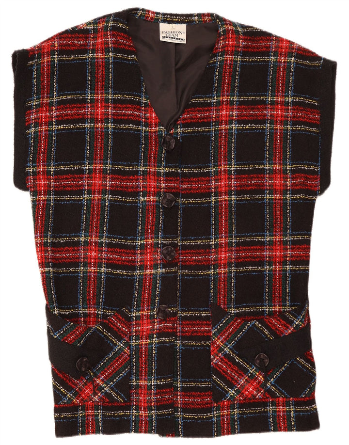 VINTAGE Femmes Surdimensionné 4 Bouton Blazer Veste UK 10 Petit Plaid Rouge