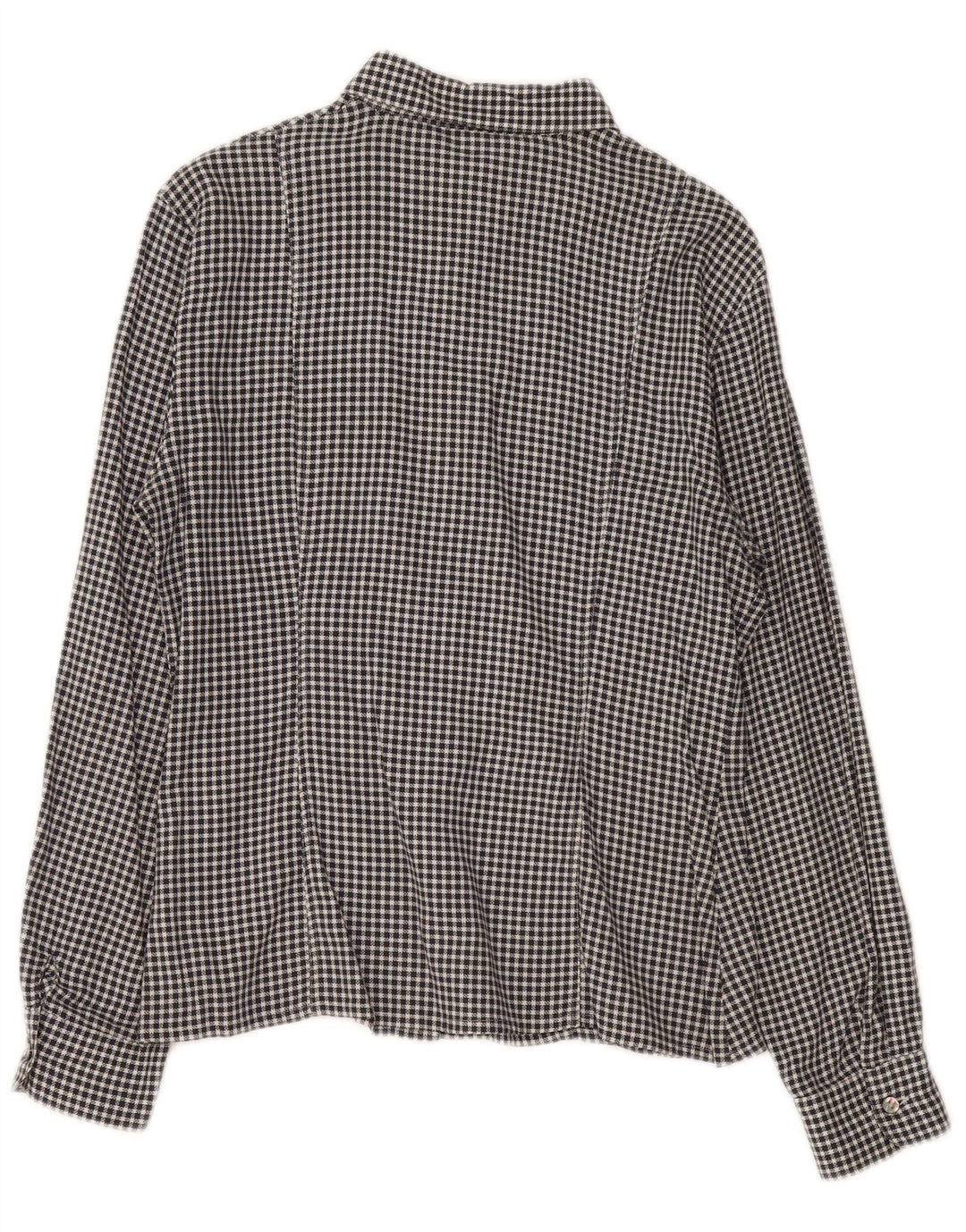 chemise femme vintage IT 46 Grand coton vichy noir