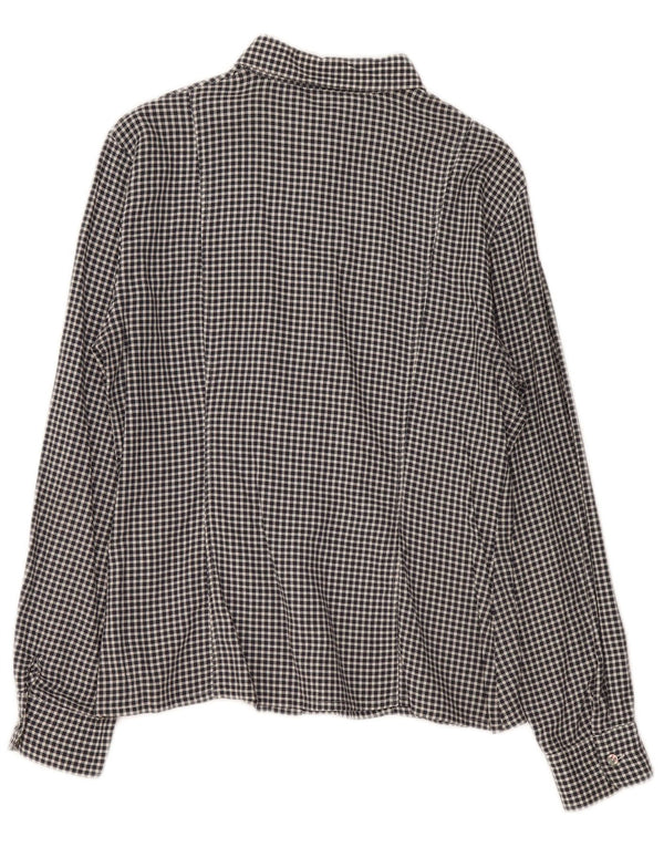 chemise femme vintage IT 46 Grand coton vichy noir
