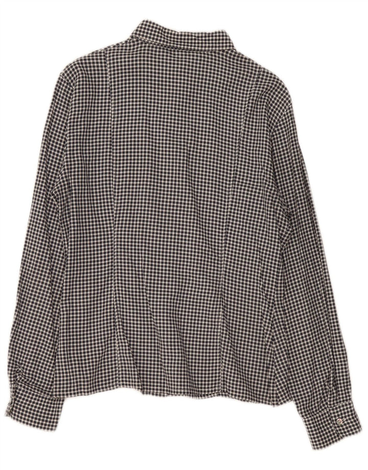 chemise femme vintage IT 46 Grand coton vichy noir
